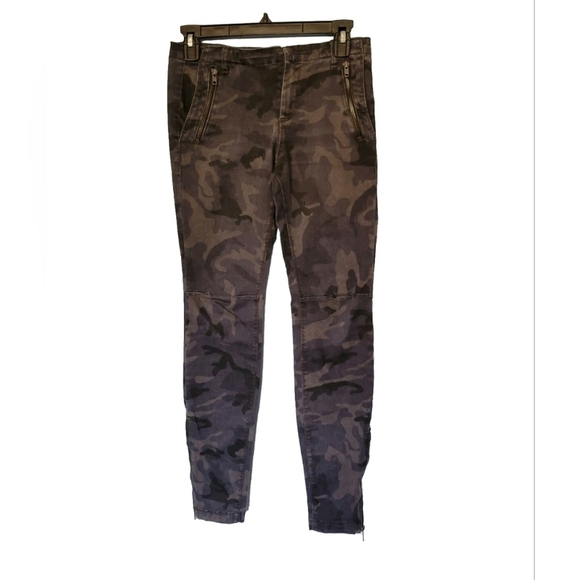 Zara Basic Moto Camouflage Pants Size 4 Green - Picture 1 of 11